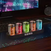 Digital Nixie Tube Clock with RGB LED Glows for Home Desktop Decoration. Luxury