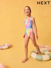 Rainbow Zebra Double Strap Swimsuit (3-16yrs) (F66540) | $24 - $35