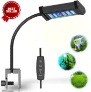 Lominie LED Aquarium Light, Full Spectrum w Timer & Remote, Adjustable Goosenec