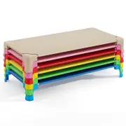 Costway6 Pack Stackable Children’s Nap Time Cots with Metal Frame and Oxford Cloth-Colourful