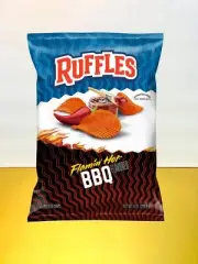 〽️ New Exclusive Ruffles Flamin Hot BBQ Barbecue Flavored Potato Chips 8oz