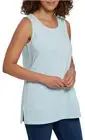 Lands' End Women's Split Hem Tank Top, Light Blue, X-Small