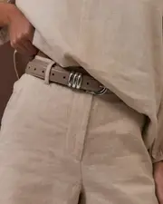 The Essential Metal Buckle Belt - Camel/Silver