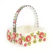 MacKENZIE CHILDS CHRISTMAS POINSETTIA CARD BASKET BNIB