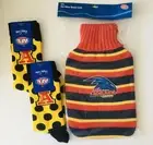 Adelaide Crows Gift Pack Hot Water Bottle Cover + 2 Pairs Happy Socks