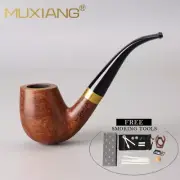 Rose Wood Tobacco Pipe 9mm Filter Curved Acrylic Stem Handmade Smoking Pipe
