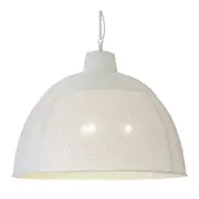 Riva Extra Large 3 Light Perforated Iron Dome Pendant- Matt White - ZAF10501