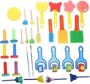 30pc Boys and Girls Paint Sponges Multi-Shape Sponge Brushes for Drawing Art Craft Tools Safe Easy Clean Educational Toys for Boys Girls