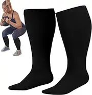 Plus Size Compression Socks | High Compression Stockings - Plus Size Compression Socks Wide Calf Knee High Socks for Support