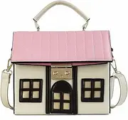 [Anopo] House Shaped Unique Novelty Purse for Women Mini Funny Weird Shoulder Crossbody Bag Handbag Clutch PU Leather