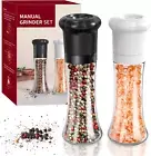 Manual Salt and Pepper Grinder Set for Professional Chef, Refillable Salt and...
