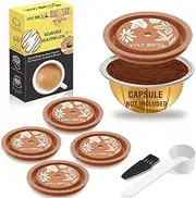 [VIVI SKY] Reusable Coffee Capsule Lids Work with Nespresso Pods Vertuoline,Food Grade Silicon Caps Used for Every Sizes of Reusable Nespresso Pod Refillable Capsule(Silicon Vertuoline Lids- 5PCS)