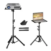 SH 90/125/145CM Projector Tripod Stand With Trays Laptop Tripod, Portable Projector Floor Stand Adjustable Height With Hose Clip 90CM