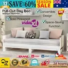 Pull Out Daybed Wooden Sofa Day Bed Living Room Lounge Sofas Space Saving White
