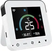 Labymos Tuya WiFi Intelnt Temperature Humidity Controller USB Power Supplys Home Living Room Bedroom Air Conditioner tat LCD Display Screen with Backlight APP Remotes Control