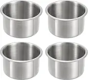 uxcell 4 Pcs 201 Stainless Steel Drop-in Cup, 2.28" x 4.06" Drink Can Holder Poker Table Cup Holder Insert for Sofa Boat Car Marine, Silver