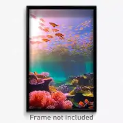 Pixel Art Poster - Superb Coral Reef (8 Bit Psychedelic Trippy Video Game Print)