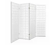 Panel Room Divider Screen Wood Timber Dividers Fold Stand Wide White