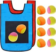 12pcs Dodgeball Tag Sticky Vest Outdoor Throwing Target Game with Balls for Kids Children Toddler( color varies)