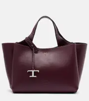[Tod's] Tod's T Timeless Mini leather tote bag One Size burgundy