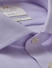Hawes & Curtis Non-Iron Lilac & White Textured Weave Extra Slim Shirt | Windsor Collar | Double Cuff Size: 15" collar, 35" sleeve