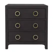 Cafe Lighting & Living Astley Upholstered Bedside Table (Black) - 62cm x 40cm x