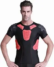 TUOY Men's Boys Padded Compression Shirt Rib Protector for Football Paintball