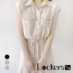 【LOCKERS 木櫃】夏季日式口袋無袖連衣裙 L111072504(連衣裙)