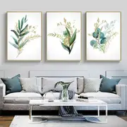 Green and Gold Botanical 3 sets Canvas Wall Art