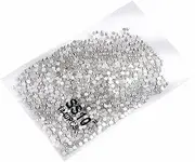 1440PCS Glitter Rhinestones Crystal Clear Flat Bottom Glass Nail Art Nail Drill: Sparkling Crystal Clear Flat-Backed Embellishments for Nail Art Design