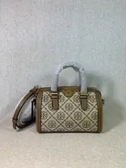 Tory Burch Hazelnut T Monogram Jacquard MINI Barrel Bag - $348