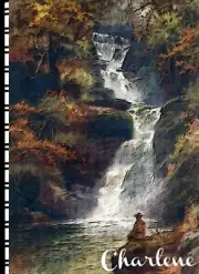 Password Web Address Book Serene Waterfall 5" X 7"