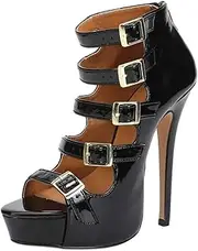 MAIERNISI JESSI Unisex Men's Women's Sandals Platform Parallel Straps Stiletto High Heels Zip Boots
