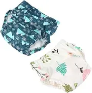 [CIMAXIC] Chic Training Pants 2 Pack Nappy Pants for Boys Girls Soft Cotton Leak Washable