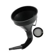Large Nozzle FUNNEL, Integrated MESH FILTER and FLEXI Spout, Oil, Fuel, Petrol