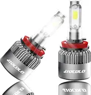 HOCOLO S2 H8 H11 H9 H16(Only Fit Japanese Car) Fog Light LED Bulbs Set, 8000LM White 6000K 50W Replace Halogen All in One Kit, Only for Fog Lamp Daytime Running Light/DRL, Pack of 2 (S2-H11/H8-Fog)
