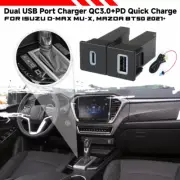 USB-C PD +USB-A QC3.0 Charger Switch Button Kit For Isuzu D-Max MU-X 2021-2024
