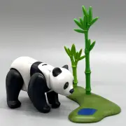 Playmobil Baby Panda Bear Cub Black & White Bamboo Shoots Zoo Forest Landscape