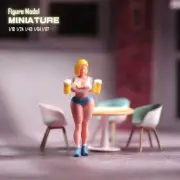 Resin 1/64 Beer Girl Scene Props Mini Diorama Miniature Doll Figure Toys Gift
