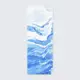 【LOTUS】加寬加長 吸濕止滑PU皮革 天然橡膠瑜珈墊4.5mm 琉璃海洋 海洋流動畫 附束帶+收納袋