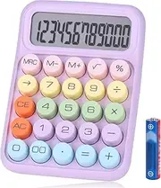 [YILEAITECH] Colorful Mechanical Calculator, 12 Digits Large Display, Desktop Calculator with Big Buttons, Cute and Aesthetic for Office Desk