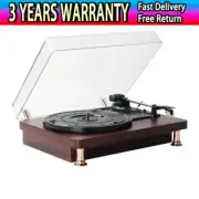 3-Speed Turntable Bluetooth Vinyl Record Player LP Record Player with Speakers