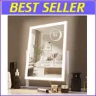 Hollywood Style Lighted Makeup Mirror with 5X Magnification & 3 Lighting Modes
