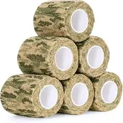 Daseeme Self-Adhesive Camouflage Tape Wrap Protective Camo Form Non-Woven Stealth Camo Tape Stretch Bandage for Outdoor Camping 5CM x 4.5M