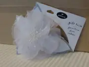 Hallmark Elegant Gift Bows White Chiffon Flowers & Beaded Projections- 6 per box