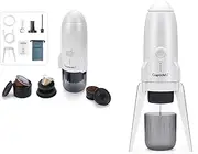 3-in-1 Portable Coffee Machine Wireless Electric Self Heating Capsules Pods Espresso for Car Home Office Camping Travel Maker Rocket Design Capadeli 3in1 (White)