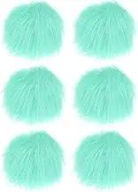uxcell 6-Pack Faux Fur Pom Poms, 1.2 Inch/ 3.1 cm Soft Fluffy Pompoms Balls with Elastic Loop for Hats/Bags/Keychains/Knitting Accessories/DIY Crafts [Mint Green]