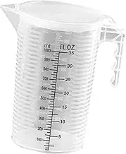 JWQFBC Measuring Cup with Lid, 1000ml, White, Lightweight Kitchen Tool with Measuring Markings, Multipurpose Measuring Jug