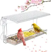 Window Bird Feeder Weatherproof Clear Bird House with Strong Suction Cups Fixing