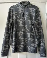 Johnnie O NWT Men's Small Quarter Zip Pullover Gridlock Camo Seal Gray NWT $148